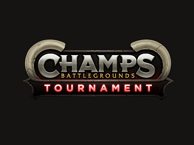 Champs Tournament 1 battlegrounds champs fantasy horns icon design logo photoshop stone