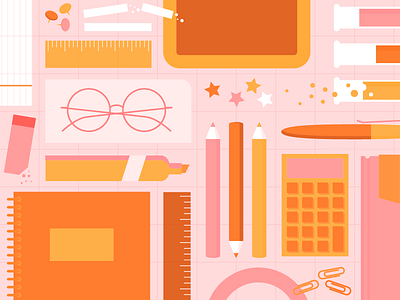 School Supplies icons pattern