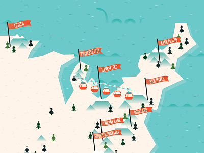 Winter Adventures Map geek out illustration maps mountain ocean pine road trip ski snow travel united states winter