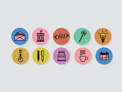 Icons color flat icon icons illustration linework navigation simple story ui