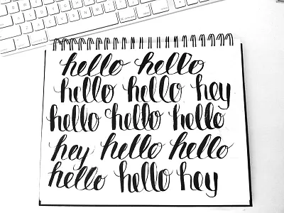 Helloooo brush hand lettering handmade handwritten lettering pen script sketchbook