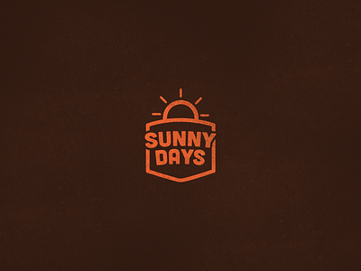 Sunny Days brown coffee shop logo orange sunny days