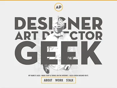 The Geek Designer v7 depth homepage portfolio typography web design