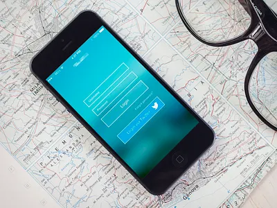 Login Screen app ios7 iphone photoshop screen ui ux