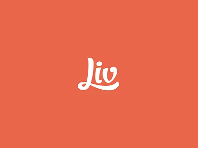 Liv custom type hand drawn health liv logo logotype orange white wordmark