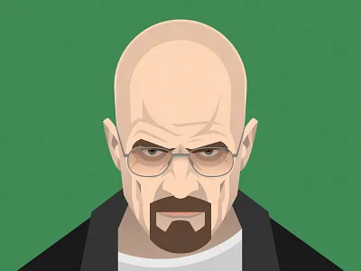 Heisenberg avatar breaking bad evil face heisenberg illustration mean portrait vector walter white