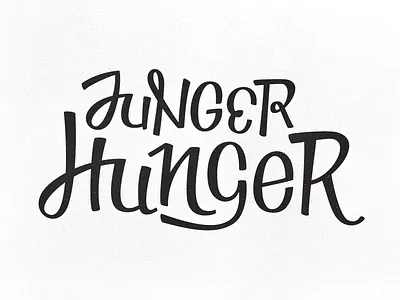 Junger Hunger black hand lettering illustration letter lettering script typography white