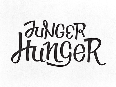 Junger Hunger black hand lettering illustration letter lettering script typography white