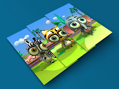 Talking Zoo Characters 3d app characters design talking