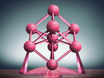 Thank you David! 3d atomium belgium design dribbble first shot graphic icon illustration light pink shadows