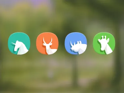 Wild animal antelope giraffe horse psd rhinoceros