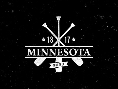 Minnesota Vintage Logo brand emblem logo minnesota old paddle print stamp type typography vintage