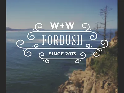 Whitney + Wiley emblem logo nature wedding