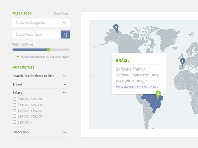 Filter & Map accordion clean filter map pin popup search simple