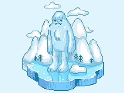 Bigfoot 8 bit illustration pixel art