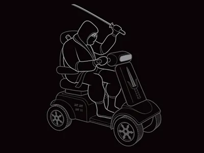 Aging Assassin Tshirt glenn glennz illustration illustrator jones ninja vector