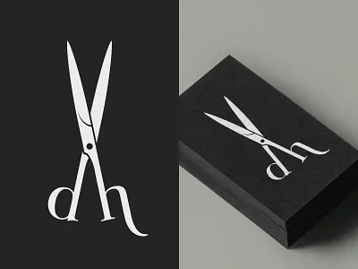 dh monogram branding logo monogram scissors