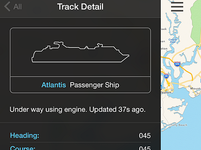 Track Detail drawer ios 7 outline ship