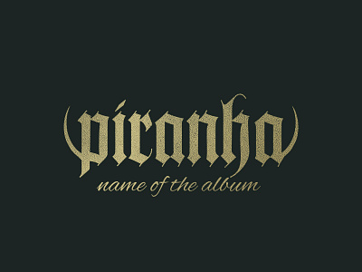 Piranha blackletter branding logo piranha