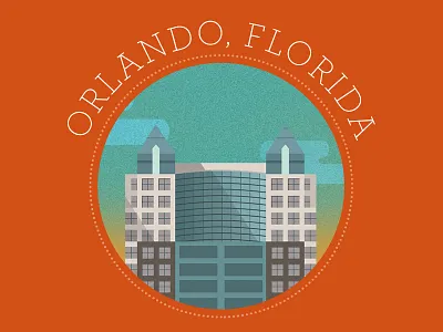 Orlando Florida Suntrust Building building icon illustration