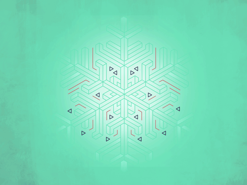 Crackling Snowflake (GIF) holiday ice isometric motion graphics snow snowflake winter