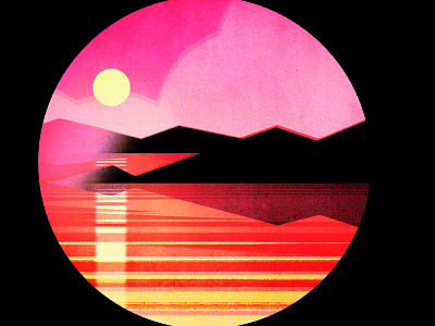 Sunset beach mountain ocean red sun sunset