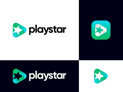 Playstar Logo Design app logo branding gradient logo logo logo design logo designer logos modern logo play icon play logo playstar saas star logo tech technology