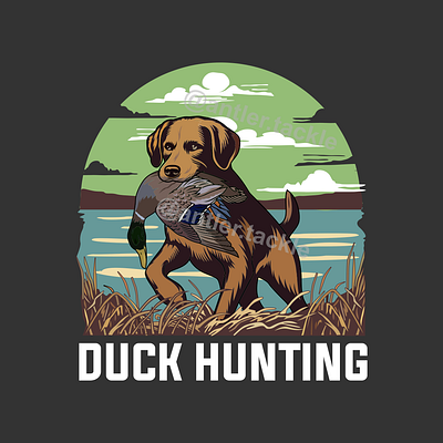 Duck Hunting T Shirt Illustration duck hunting illustration duck hunting logo hunting logo labrador illustration