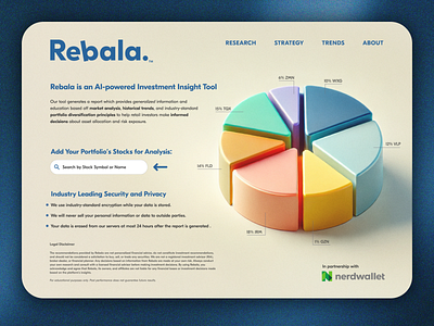 'Rebala' AI-powered Investment Insight Tool (FinTech) WIP ai branding design figma fintech ui user experience ux web design