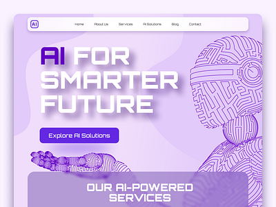 AI Sevice Website Design ai ai sevice artificial intelligence design designer freelance header hero landing page landingpage order product project remote trending ui uiux ux web web design