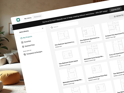 Nestify - Architectural & Interior Drawing [My Library] architectural clean dashboard design interior library modern product project dashboard saas ui web website workspace