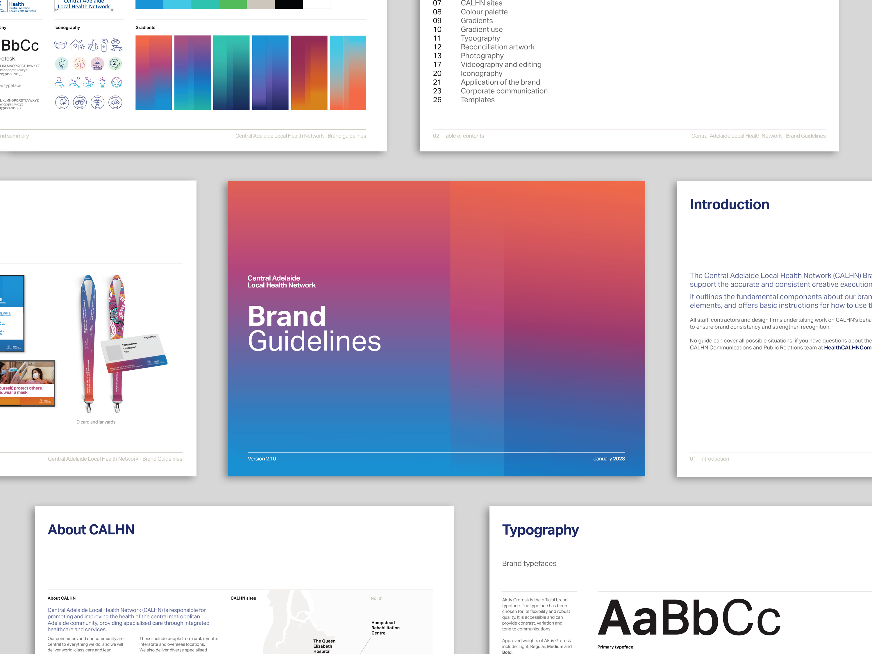 CALHN Brand Guidelines australia brand brand booklet brand guide brand guidelines branding color design designer gradient graphic design health hospital icon iconography identity identity design logo medical vector