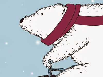 Christmas Polar Bear bear bike christmas illustration polar bear snow