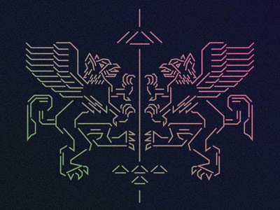 P Tear Griffin gradient griffin heraldry illustration texture