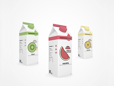Summercow milk illustration milk pack packaging