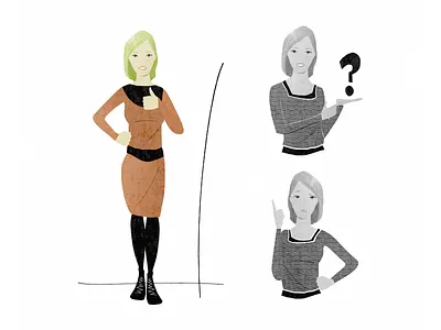 Assistant assistant black white girl query red retro vintage woman