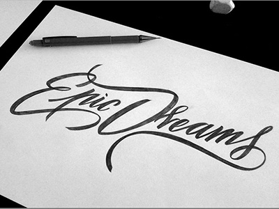 Epic Dreams Studio Logo branding calligraphy clothing corporate identity lettering logo logopack logotype type typography