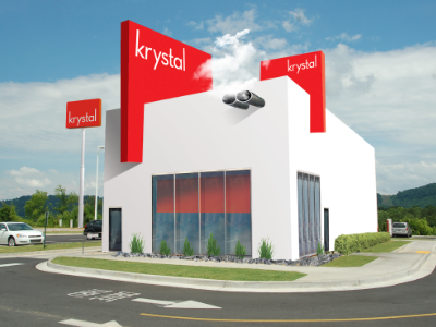 Krystal - proposed exterior rebrand exterior fast food krystal minimal rendering restaurant