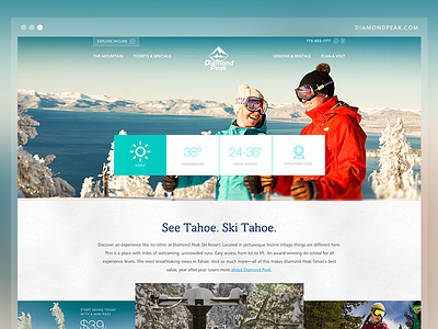 Diamond Peak - Website Launch bright diamond peak kps3 mobile nevada reno responsive ski snowboard teal website