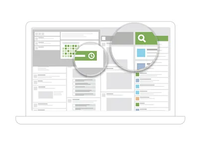 Dash 2 dashboard hootsuite illustration laptop magnify simplify tech