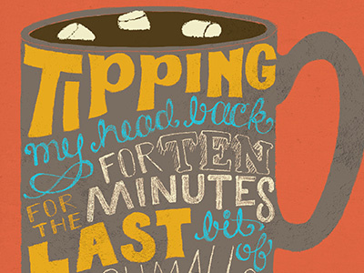 Hot Cocoa with Marshies hand lettering illustration