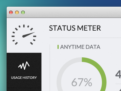 Modem App Redesign app application chart graph mac pc status windows