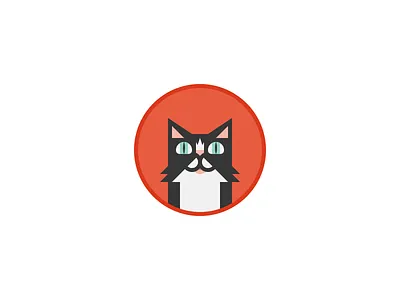 Geocat carl cat circle illustration red tuxedo