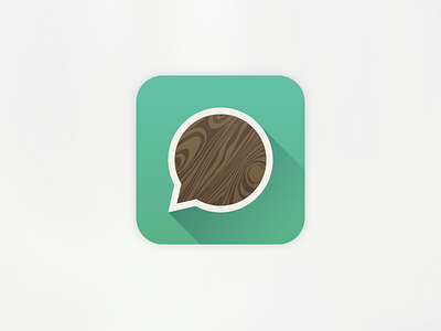 Wood Chat app chat flat icon ios wood