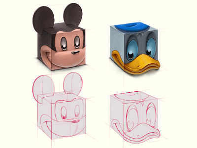 Sketch cubes cubes icons sketch