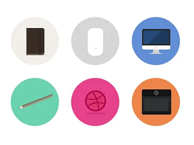 Flat icons designer stuff designer dribbble flat icon icons illustration mac mouse notebook pencil stuff tablet
