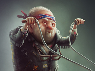 rock baydakov aleksey character design illustration rock
