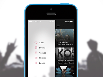 iOS7 navigation ios7 iphone menu qlubbr