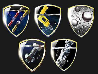 Illustrations for Nanoprotech brand illustration nanoprotech pack shields