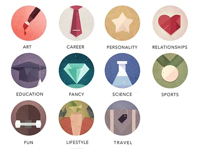 Category Icons #2 3d app art career category darkfejzr icons madeo mobile polygon set triangle